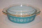 Vintage Pyrex Lace Medallion 045 Oval Casserole Dish 2 1/2 Qt WITH LID