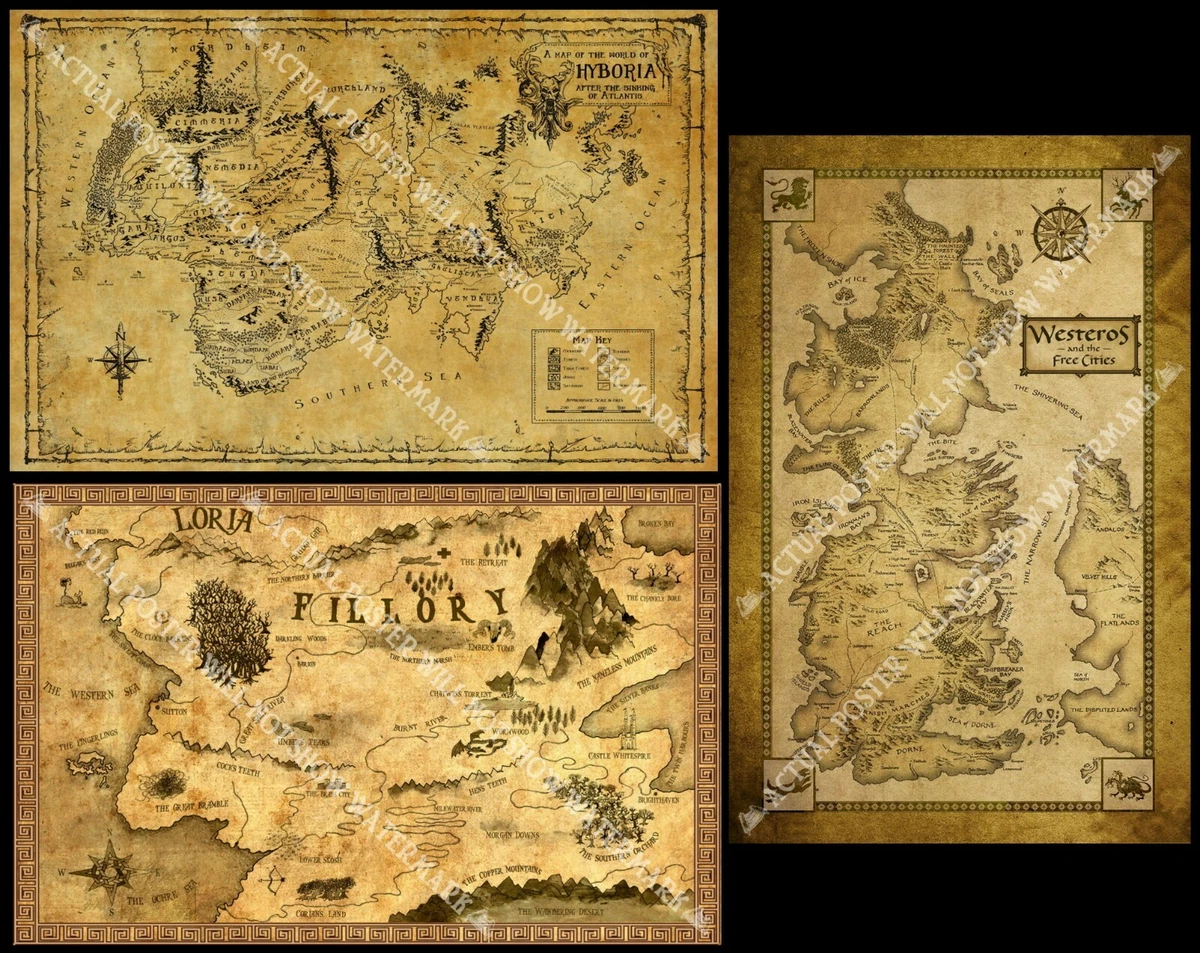Fantasy Map Collection - 3 Poster Set | EBay
