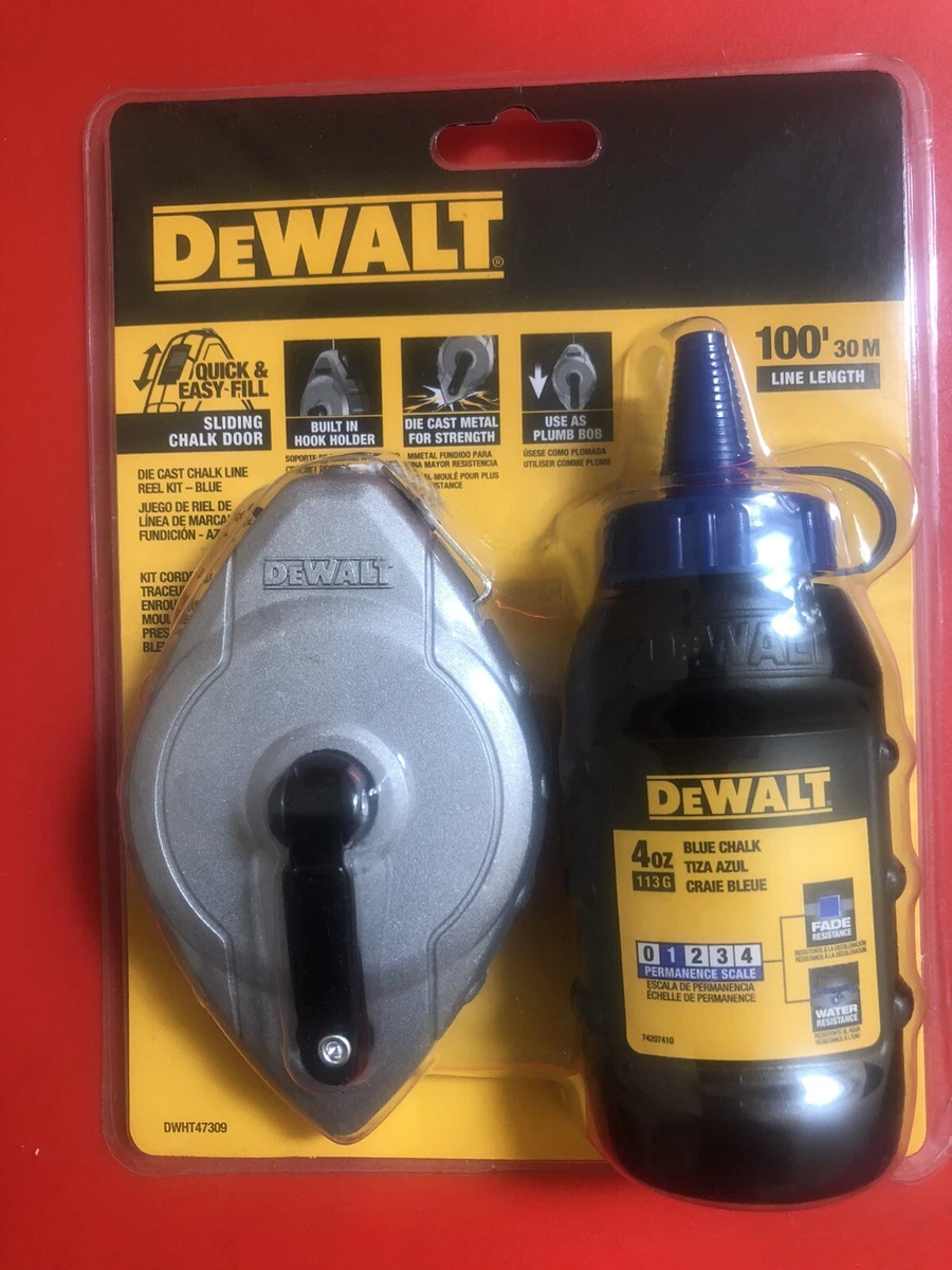 dewalt dwht47309 cast aluminum chalk line reel 30m with blue