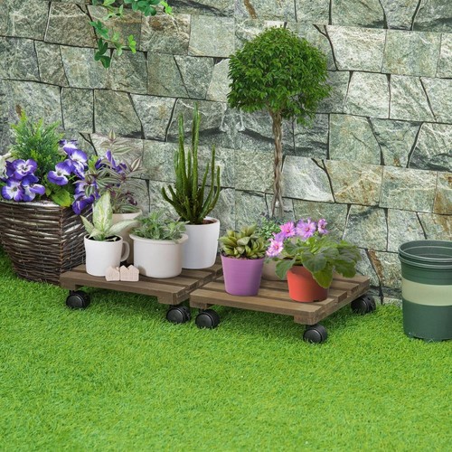 Soporte para maceta grande para plantas carro de mudanza de alta resistencia soporte para flores con ruedas interior Reino Unido - Imagen 3 de 12
