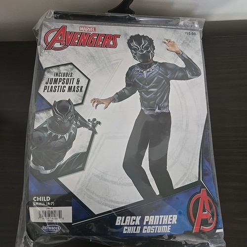 Marvel Avengers Boys' Black Panther Costume Jumpsuit/Mask Halloween Small 4-7 Ne - Picture 4 of 8