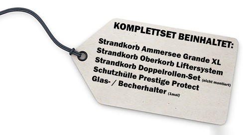 Strandkorb-Set - 2,5-Sitzer - Ammersee Grande XL Teak - PE grau - Modell 500 - Bild 2 von 14