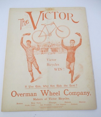 Apr.11,1895 LIFE Magazine, Humor, Satire, Politics, Easter, Victor Bicycle Ad - Picture 6 of 6
