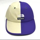 Chapeau SUPREME The North Face fendu 6 panneaux : marron et violet, neuf avec étiquette, authentique   taille unique