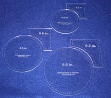 6 Piece Set Quilt Templates 1/8" Half Sizes- Acrylic - Circle within Square Set