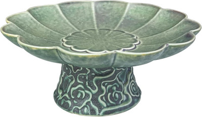Small Vintage Footed Ceramic Decorative Bowl,Unique Glazed Finish with Color Gra