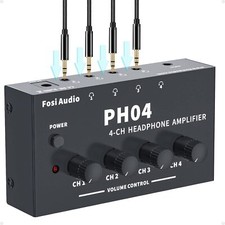 Ph04 4 Channel Headphone Amplifier Stereo Audio Amp With 12v 1a Power Adapter Ul