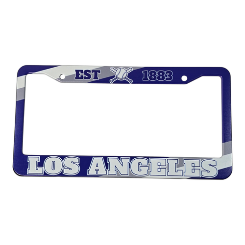 Confezione 2 cornici targa metallo Los Angeles Baseball MLB set viti tappi 1883 - Foto 2 di 5