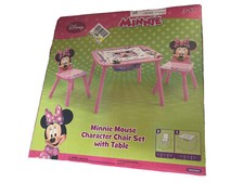 Kids Desk Disney Minnie Mouse Wood Storage Table and Chairs Set