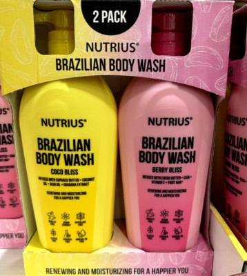 Nutrius Brazilian Body Wash Coco Berry Bliss Family-Size 2 x 25.4 FL OZ Rare