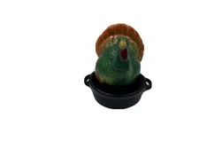 Cracker Barrel Ceramic 2in Turkey and Pan Salt & Pepper Mini Shaker AA01B42014