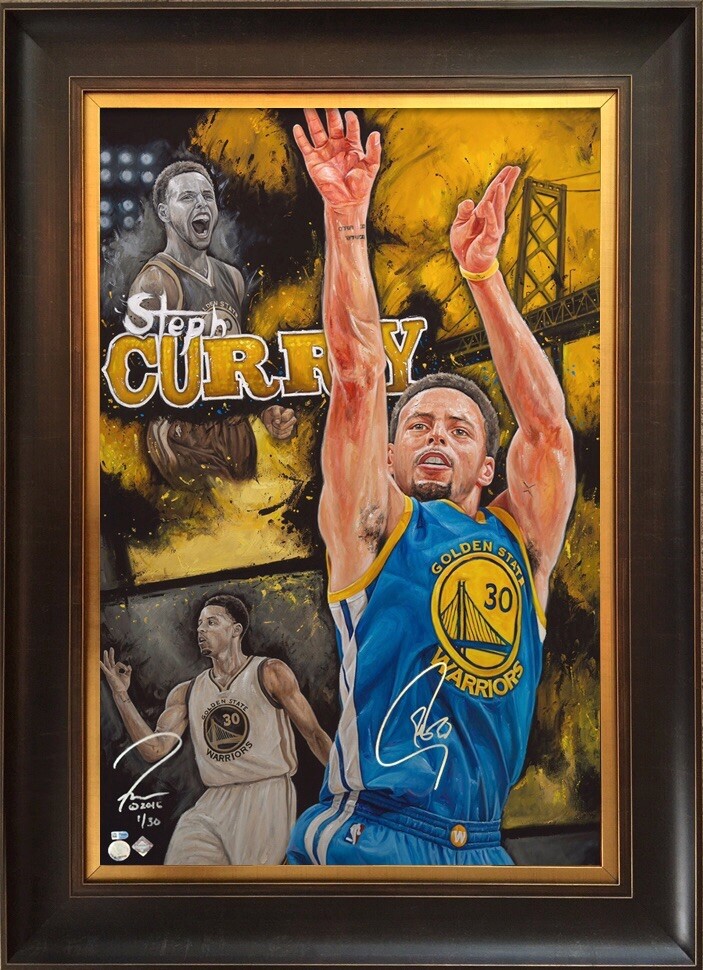 STEPHEN CURRY AUTO LIMITED EDITION BY ARTIST JUSTYN FARANO 