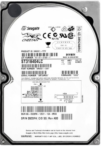Hard Drive Dell 092DFK ST318404LC 18GB 10000RPM SCSI U160 3.5" - Picture 3 of 3