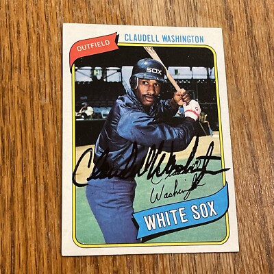 rare 1980 baseball cards 1980 Topps Baseball Card #322 Claudell Washington Chicago White Sox NM+ RARE