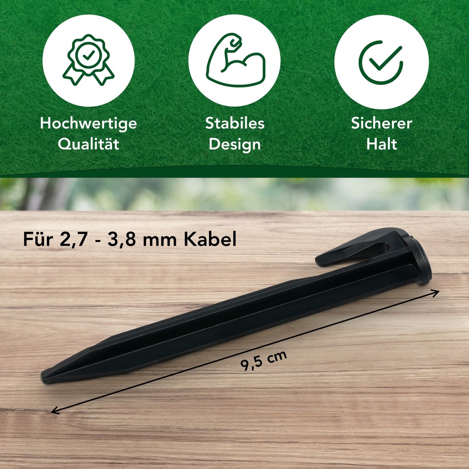 100 Picchetti Di Fissaggio Per Filo Perimetrale, Ganci Per Robot Rasaerba Picchetti Per Filo Perimetrale Supporti Per Cavi Compatibili Con Worx Husqvarna E Gardena 90410702 - Foto 5