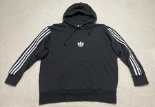 Adidas Sweatshirt Hoodie Women's Oversize Small Black Fleece Trefoil Logo