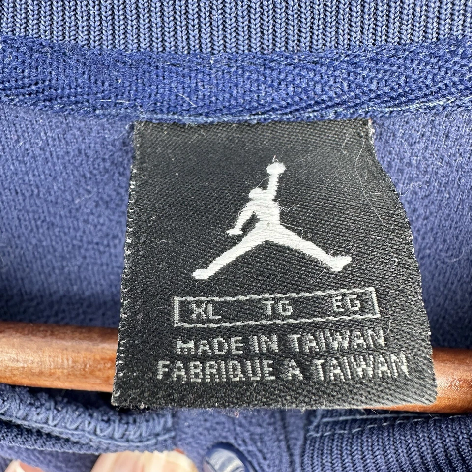 Camisa Y2K M Jordan Jumpman Manga Larga Bloque de Color Para Hombre XL RARA Azul Rojo Vellón Foto 3 de 4