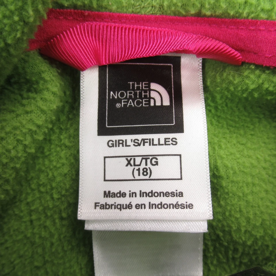 Chaqueta North Face Niñas XL Manga Larga Bolsillos Ligera Verde Con Capucha Foto 4 de 4
