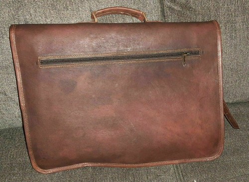 Vintage Handmade Leather Messenger Bag for Laptop Briefcase Computer Satchel - Picture 4 of 4