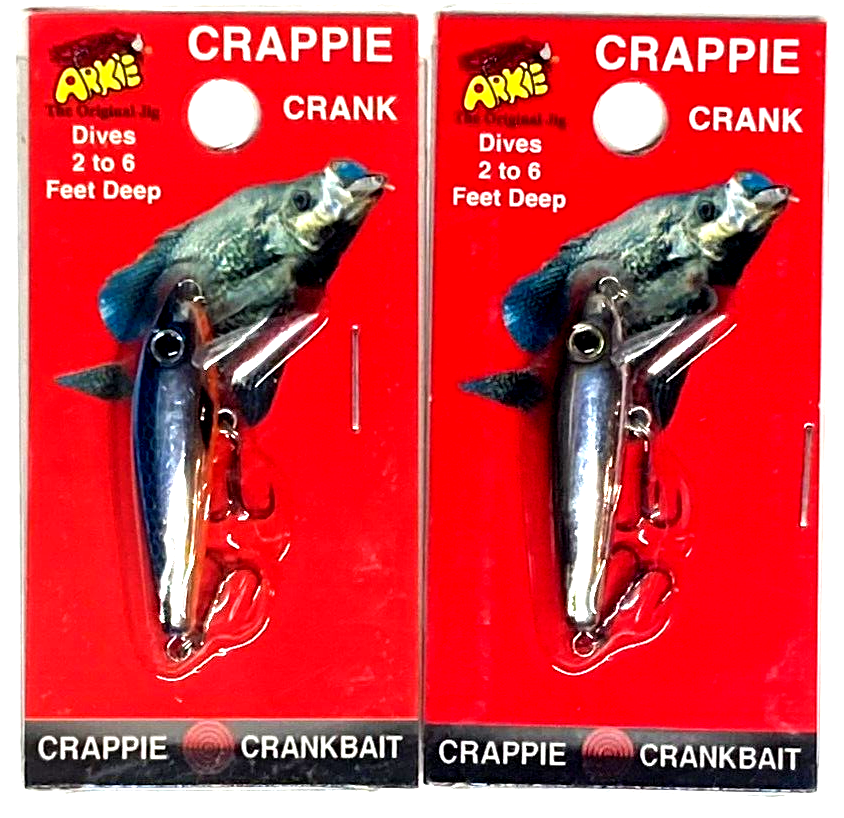 Arkie Lures Minnow Crankbait Dual Hook Black Shiner CM-2 and Blue Shiner  CM-4 | eBay