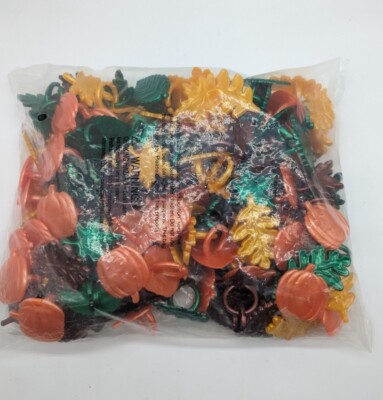DecoPac Fall Plastic Cupcake Toppers Rings 144 - Pumpkins & Leaves - Holiday