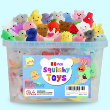 80Pcs Party Favors for Kids 4-8 Kawaii Squishies Mochi Squishy Toy Bulk