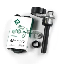  Alternator Serpentine V-Belt & Tensioner Kit Set INA for 1.8T 2.0T VW Audi Seat