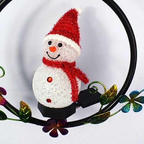 1PC Solar Outdoor Light Garden Christmas Snowman Decoration Wind Chime Light