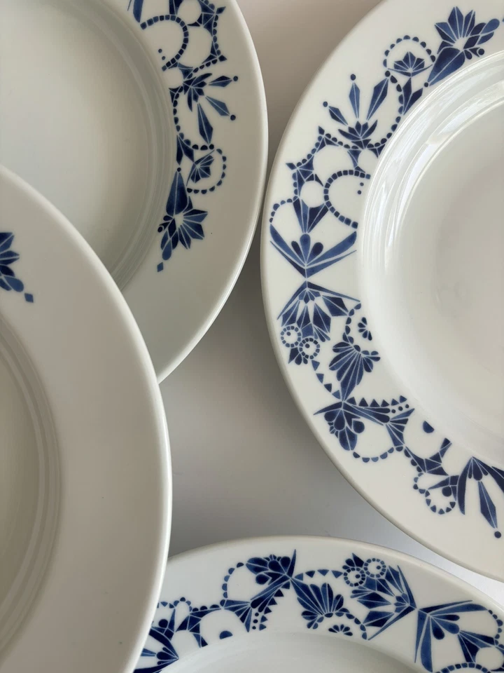 Juego de 6 cuencos de pasta sopa IKEA Promenad azul y blanco hechos en pavo  Foto 4 de 4