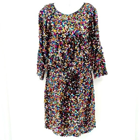 Multicolored sequin dress top