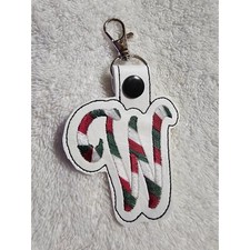 Letter W Keychain Initial Charm Bag Tag Backpack Accessory Red Green White