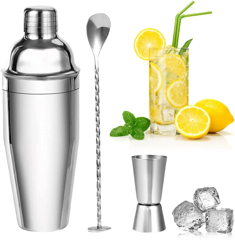 Shaker cocktail 750ml CEWROM kit 3 pièces pour animer vos soirées entre amis
