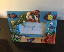 Essentials By Home Ceramic Sea Life Raised Design Frame**NWT