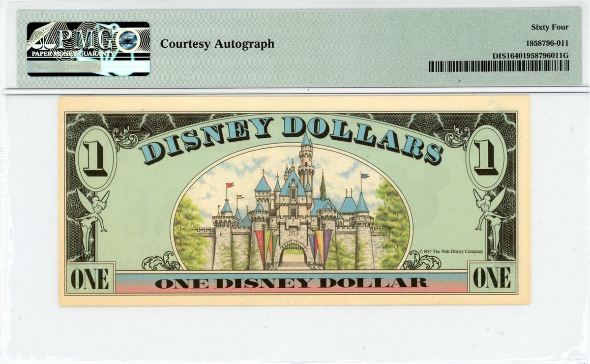 1987 $1 Disney Dollar Mickey Signed 