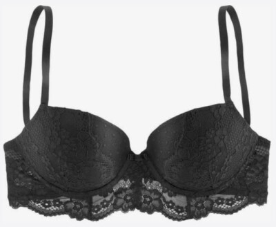 NEU SCHWARZ ! PUSH-UP SOFTSCHALEN BÜGEL BH ''NOEMI'' SPITZE 70 C VIVANCE *42692447