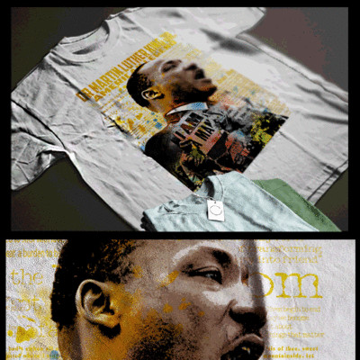 Martin Luther King T-Shirt Abstract art Collage With Black History Pan-African