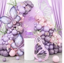 Butterfly Birthday Decorations Pink Purple Butterfly Pastel Balloon