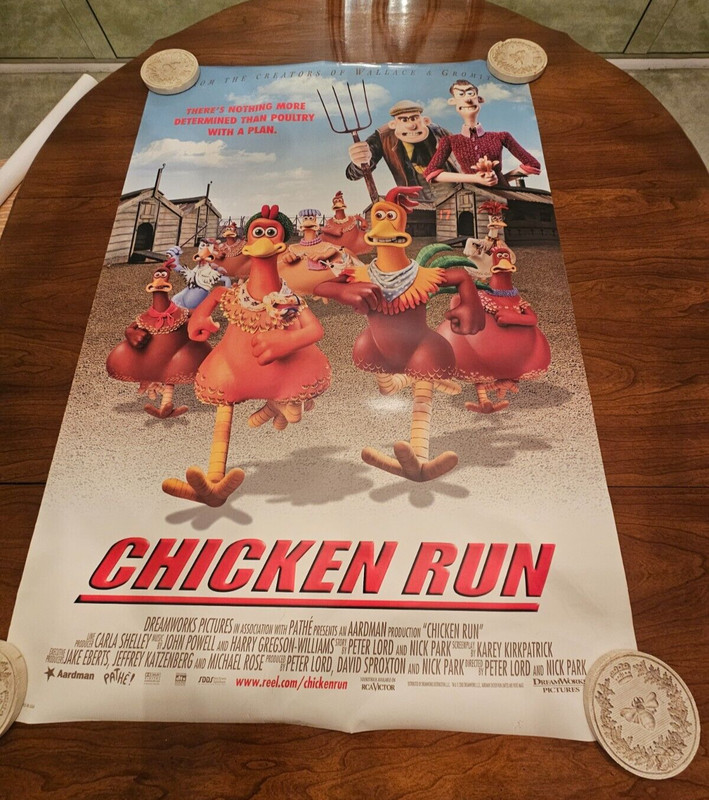 Chicken Run - DreamWorks 2000 Original Theatre Poster Double Sided VGC 40 X 27