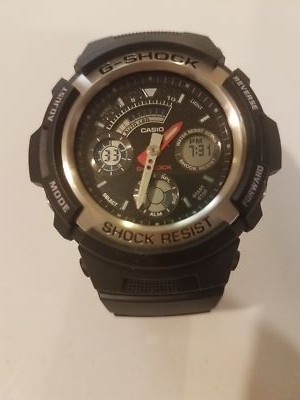 Casio G-shock Aw-590-1a Black Analog Digital Mens Watch