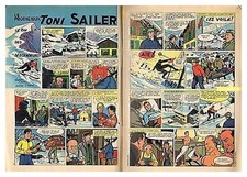 1960 DOCUMENT (ref Lim 0588) SKIEUR TONI SAILER EN BD par DUVAL/ AIDANS  4p