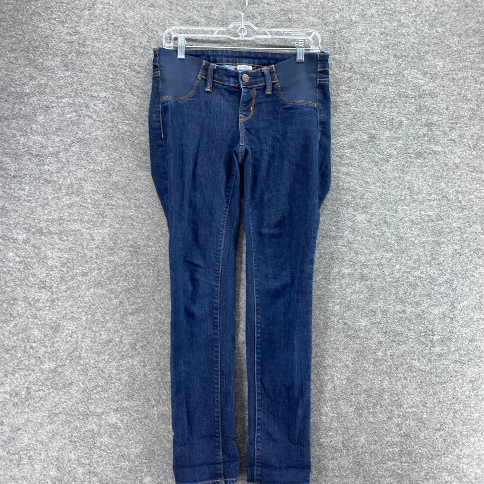 Old Navy Maternity Jeans Women 4 Blue Denim Dark Wash Skinny Low Rise Pockets - Image 3 of 4