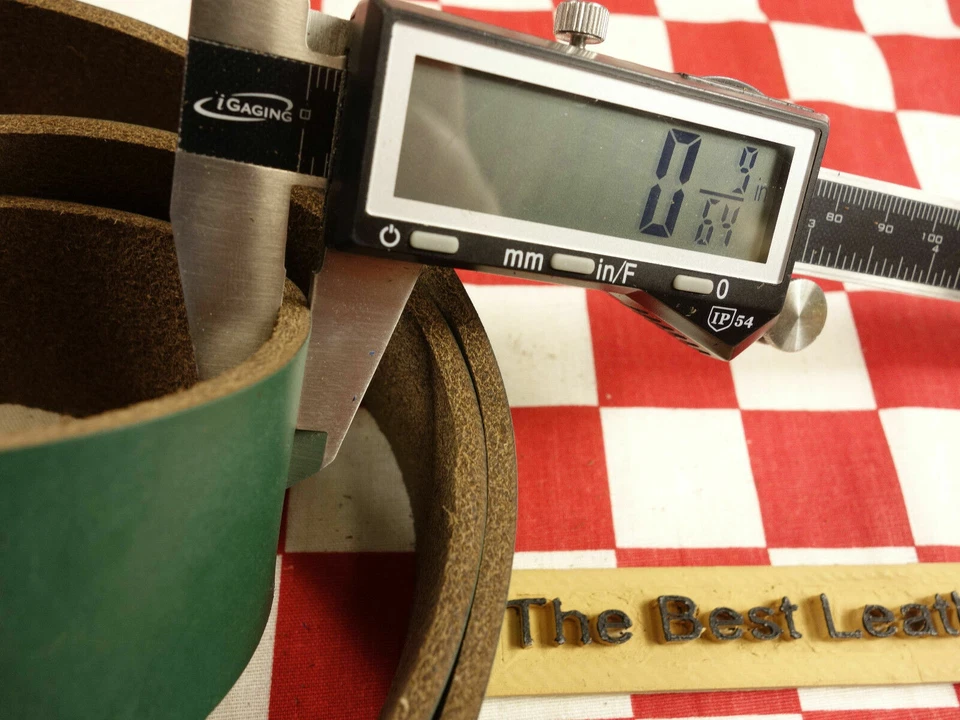 GREEN 9 oz. HORWEEN LEATHER STRAPS, VARIOUS SIZES AVAILABLE. - Image 4 of 4