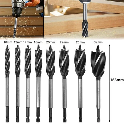 8Pcs High-Carbon Steel Fast Cut Wood Auger Wood Drill Bit Tools Set 10-32MM UK