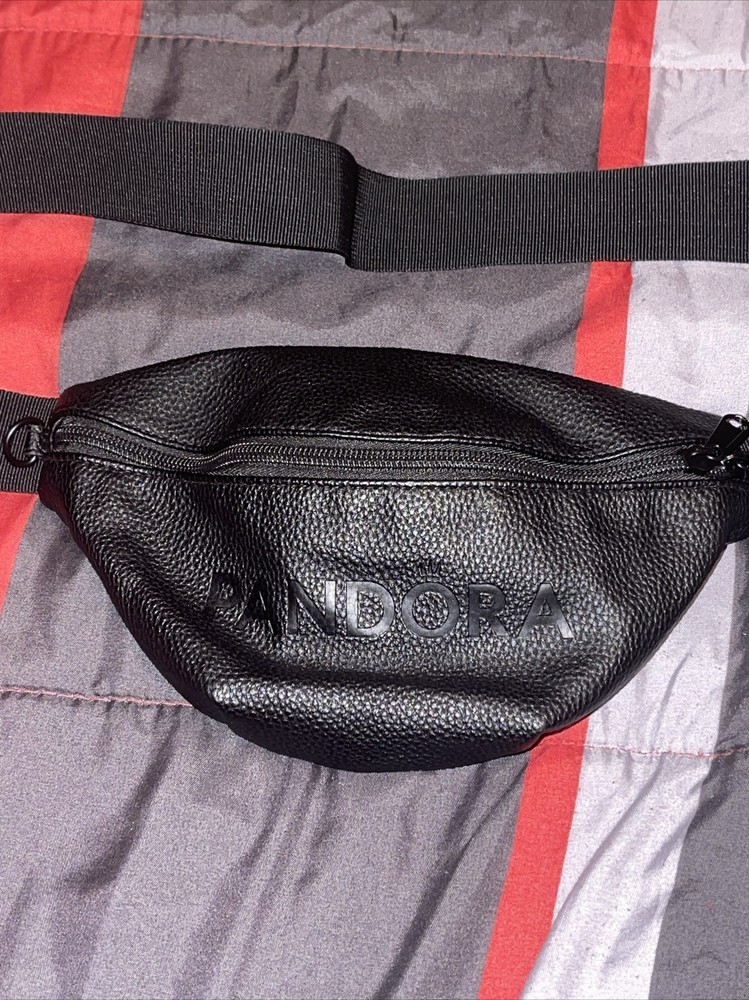 Limited Edition Pandora Faux Leather Black Belt Bag with Big Logo