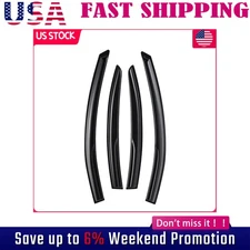 Vent Shade Fits 2010-2013 Mazda 3 Black JDM Mugen Style 4pcs Out Channel Tape-on