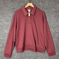 NEW PINK Victoria's Secret Oversized Collared Sweatshirt Pullover XL