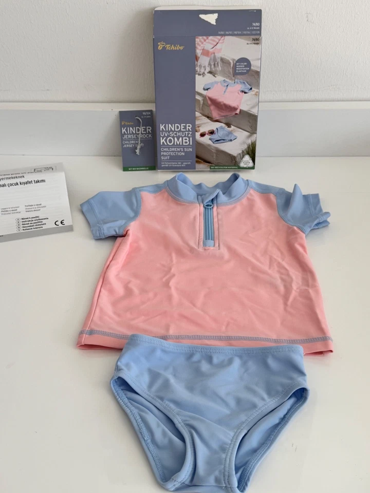 Tchibo, KINDER UV-Schutz Kombi, Rosa-Blau, Gr.74 - 80, UVF 80, NP. 29 €, neu