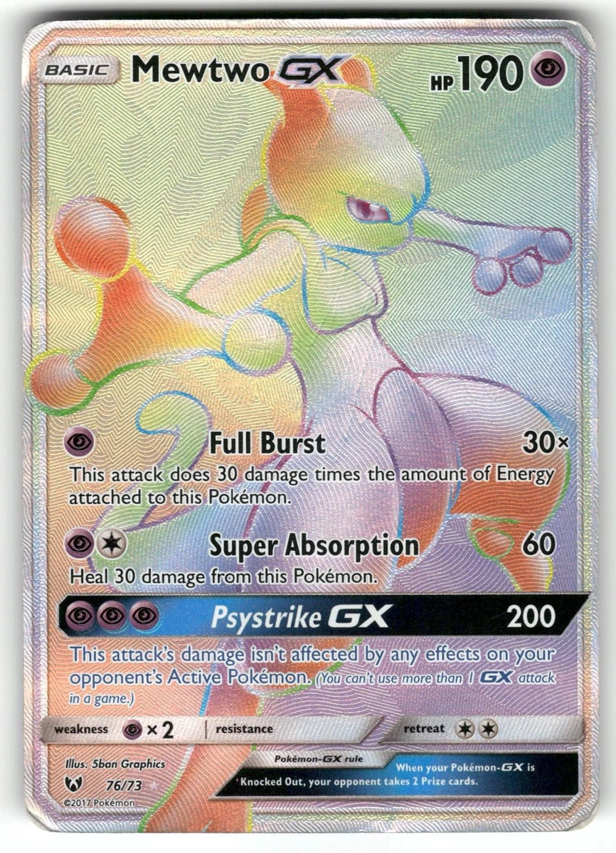 mewtwo pokemon card rainbow Mewtwo Pokémon TCG Shining Legends Secret Rare Individual Collectible Card  Game Cards for sale