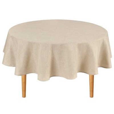 Round Linen Tablecloth 60 Inch - Table Cloth Round Tablecloth and Stain Resis...