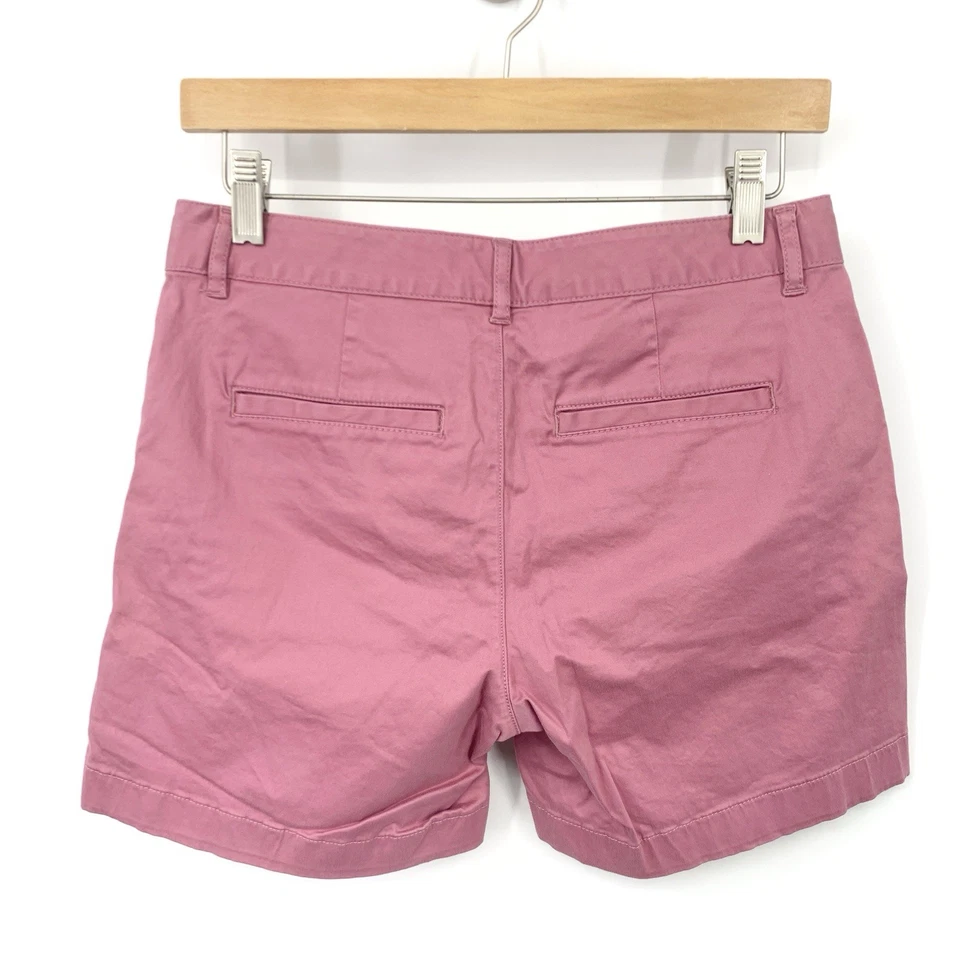 Pantalones Cortos LL Bean Mujer Talla 2 Rosa Chinos Caquis Calce Favorito Algodón Elástico Foto 3 de 4